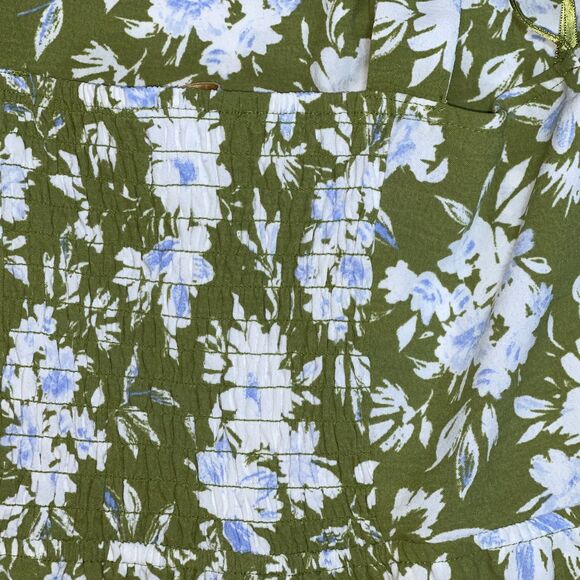 Monteau Los Angeles Chartreuse Green and White Floral Midi Dress - Medium - Picture 6 of 11